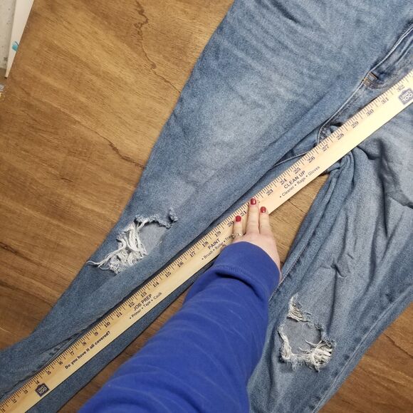 NOBO No Boundries Womans Jrs Size 13 High Rise Blue Ankle Jeans Distressed - Picture 9 of 10